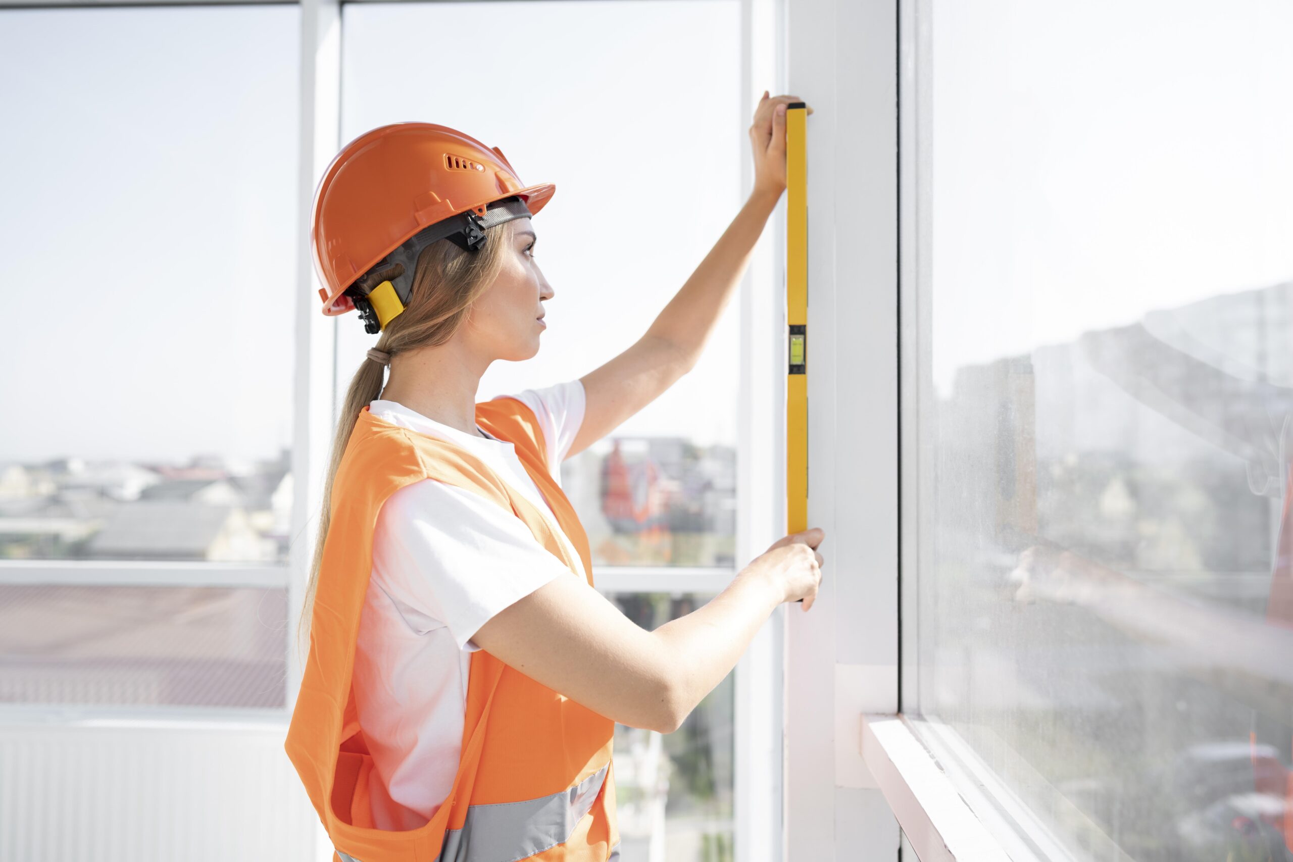 Profissional acompanhando obra